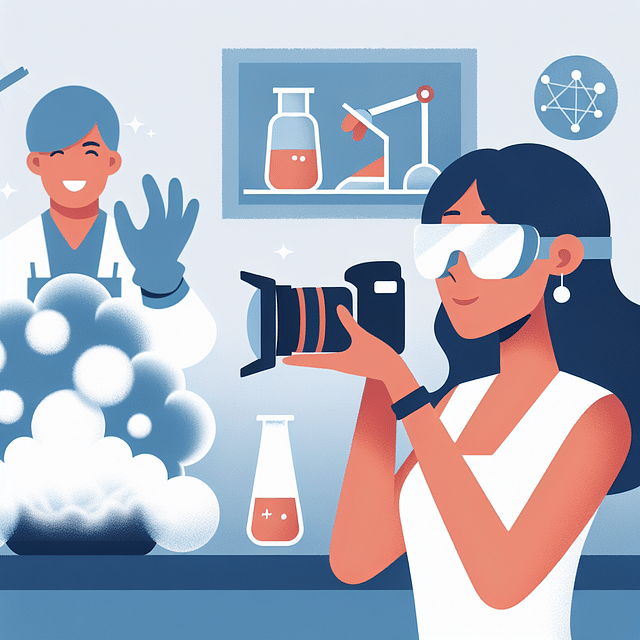 person taking a photo of a dry ice experiment