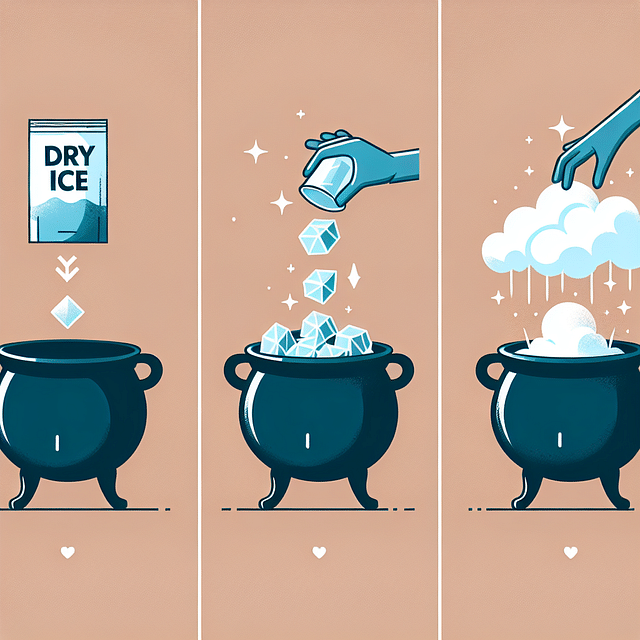 dry ice creating mist over a cauldron