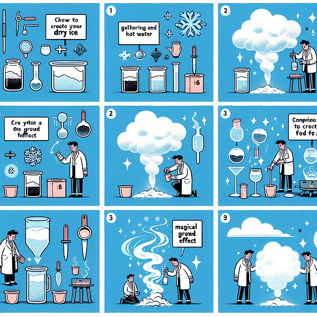 ground fog effect using dry ice and hot water