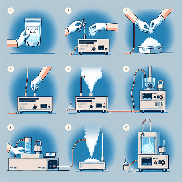 dry ice equipment setup for fog effects