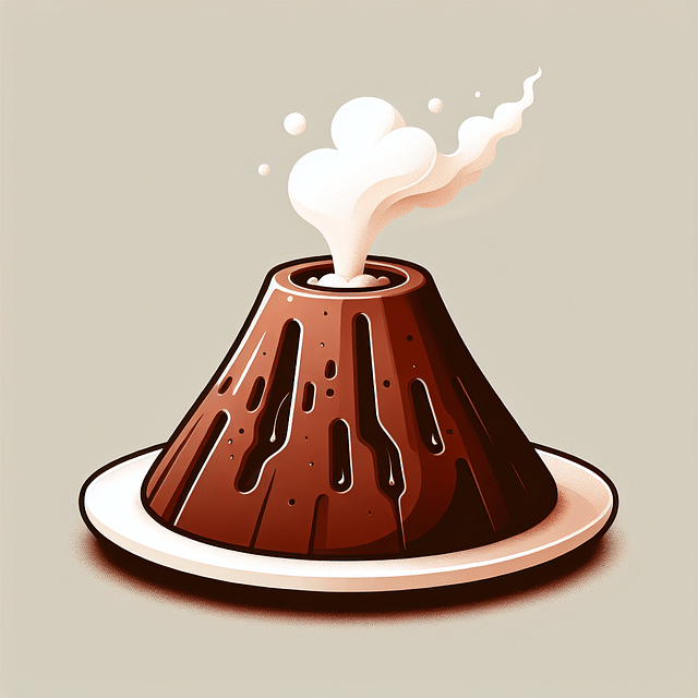 chocolate volcano dessert with dry ice smoke