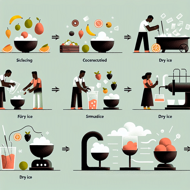 fruit sorbet being made with dry ice