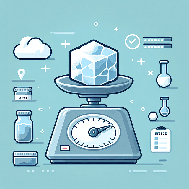 scale with dry ice being weighed for home brewing