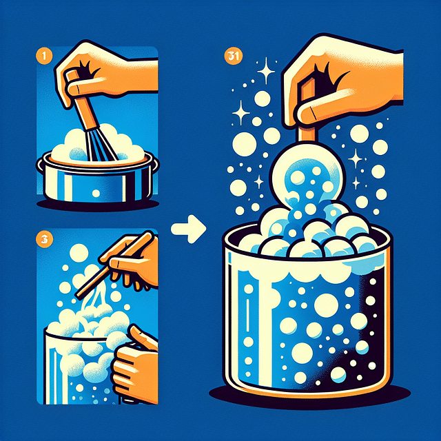 stirring a brew with dry ice creating bubbles