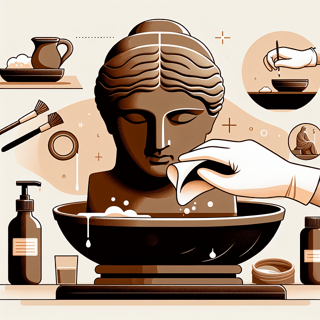 ancient artifact being prepared for cleaning