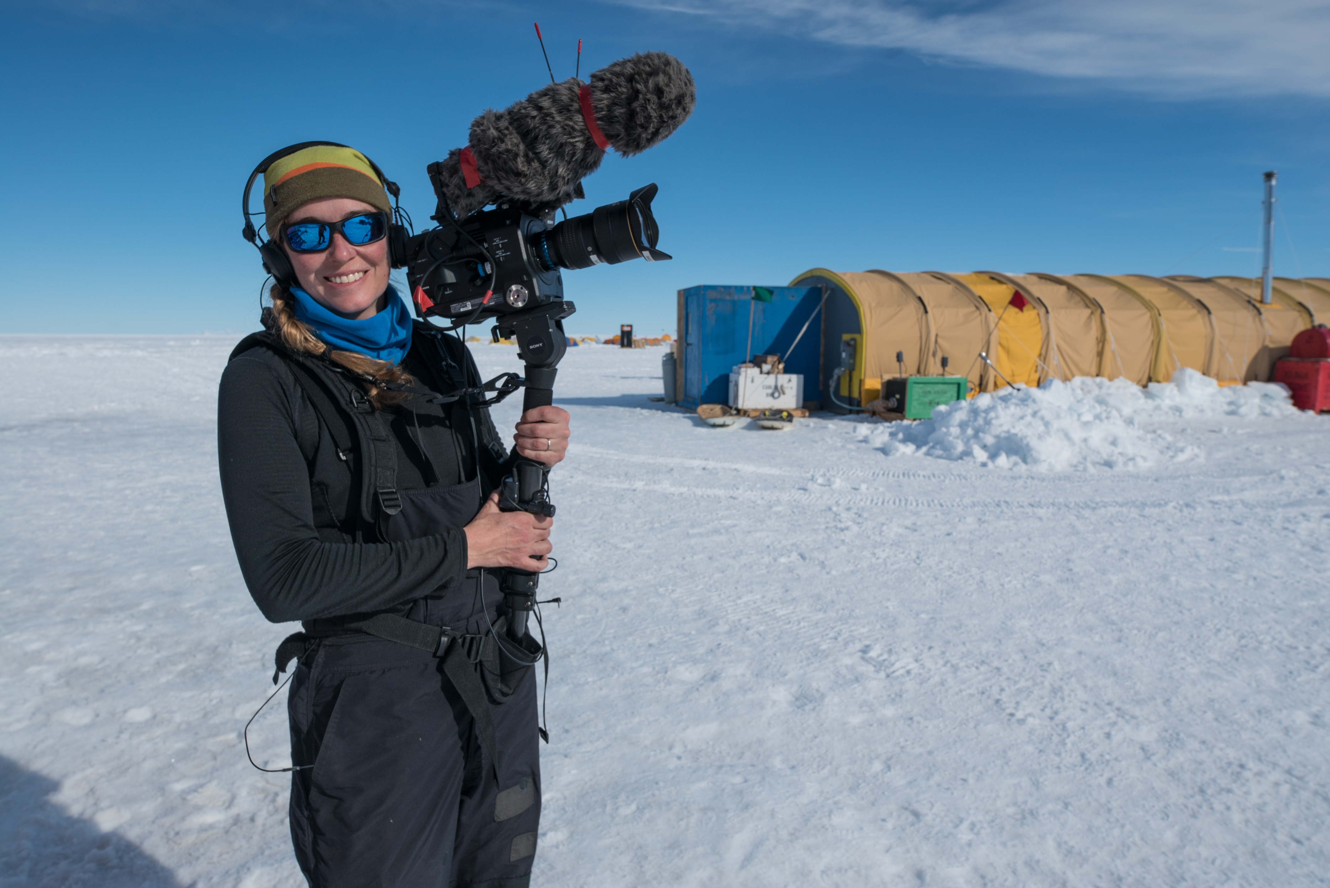 arctic expedition film set with dry ice