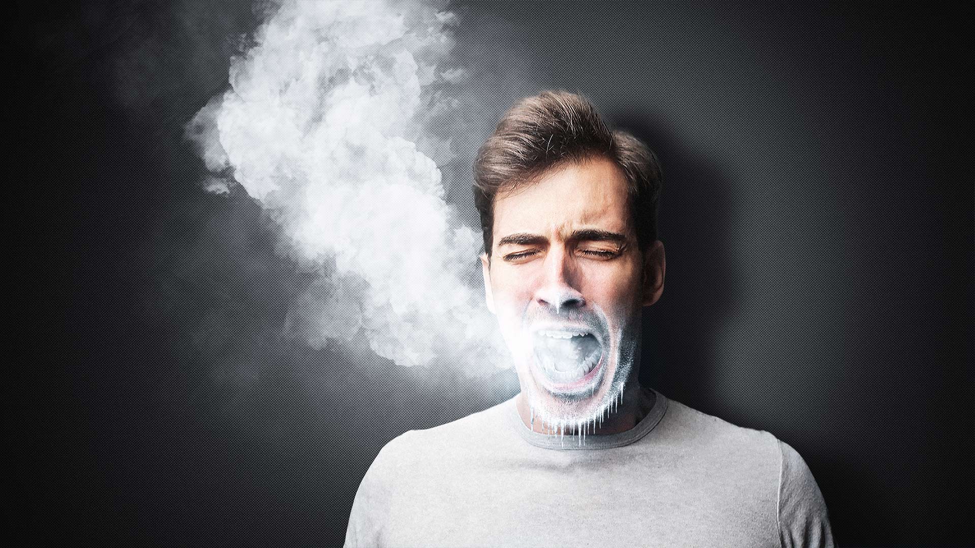 smoked ice cream with dry ice