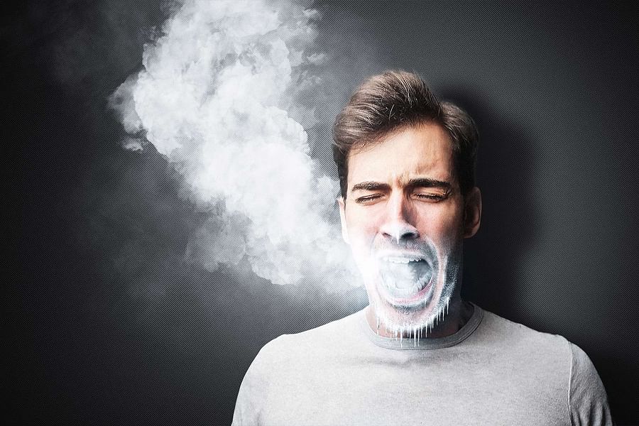 smoked ice cream with dry ice