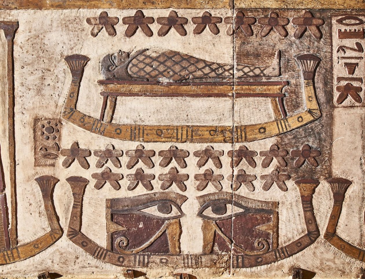 Egyptian Hieroglyphics before and after restoration