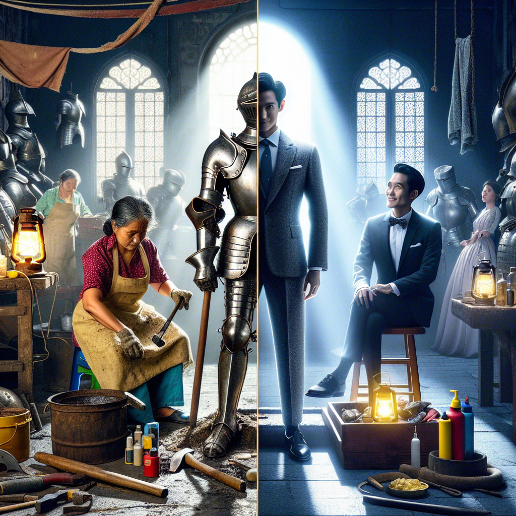 Medieval Armor restoration before and after