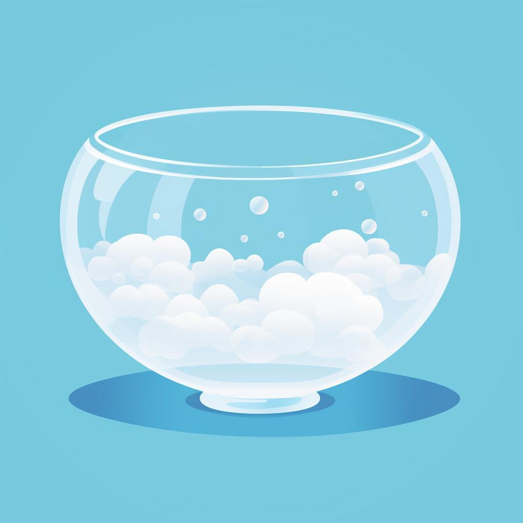 Large fog-filled bubble bursting from the bowl